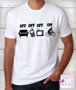 koszulka niespodziewajka off on rower bike